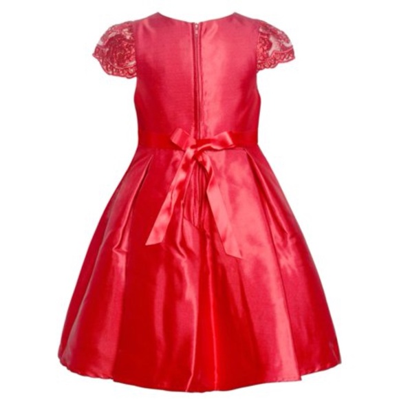 NEW 2 piece Rare Editions Baby Red Mikado Bow Holiday Dress, Size 12M 12 - Picture 9 of 17